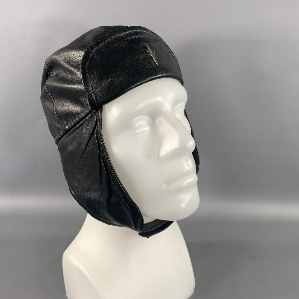 CESARE PACIOTTI Size 7 1/4 Black Leather Hats
